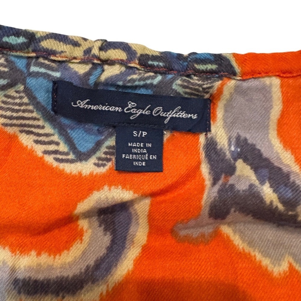 American Eagle Outfitters Orange Blue Floral Print Tank Top Camisole Size S P - Picture 3 of 5